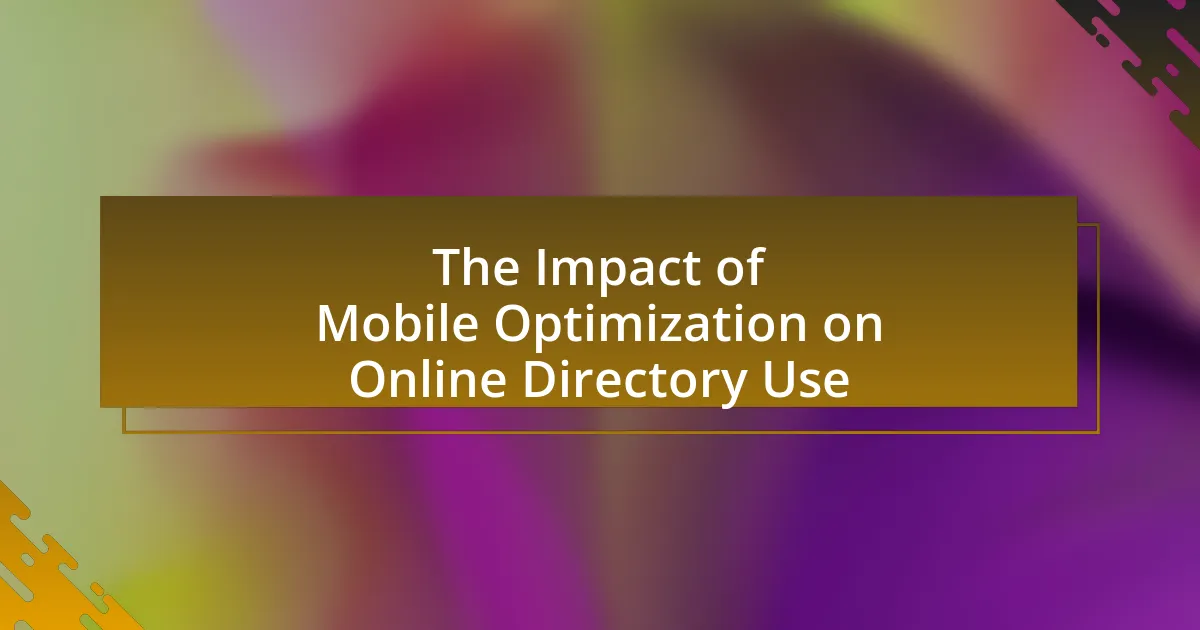 The Impact of Mobile Optimization on Online Directory Use