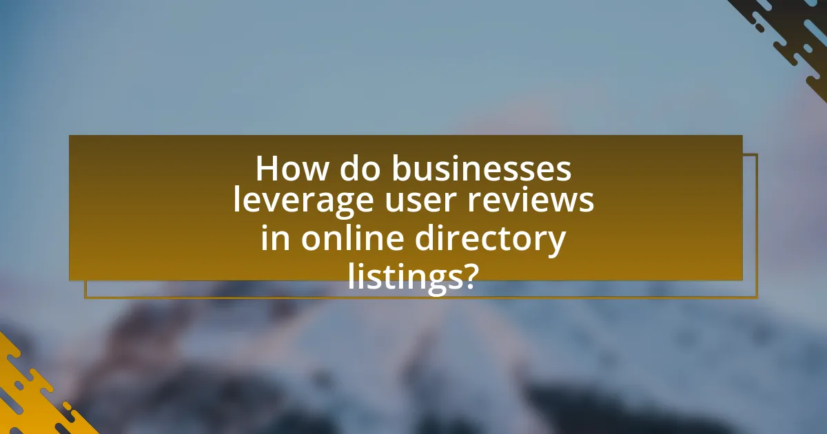How do businesses leverage user reviews in online directory listings?