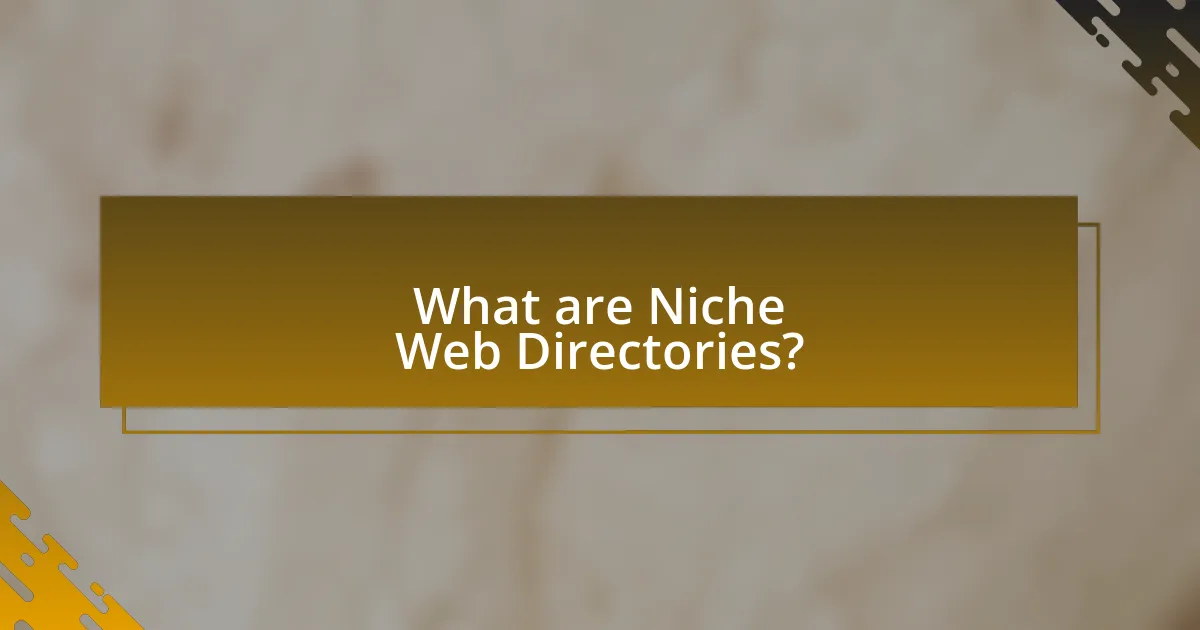 What are Niche Web Directories?