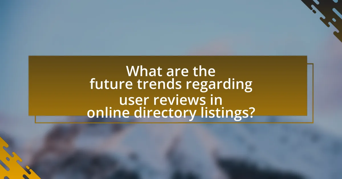 What are the future trends regarding user reviews in online directory listings?