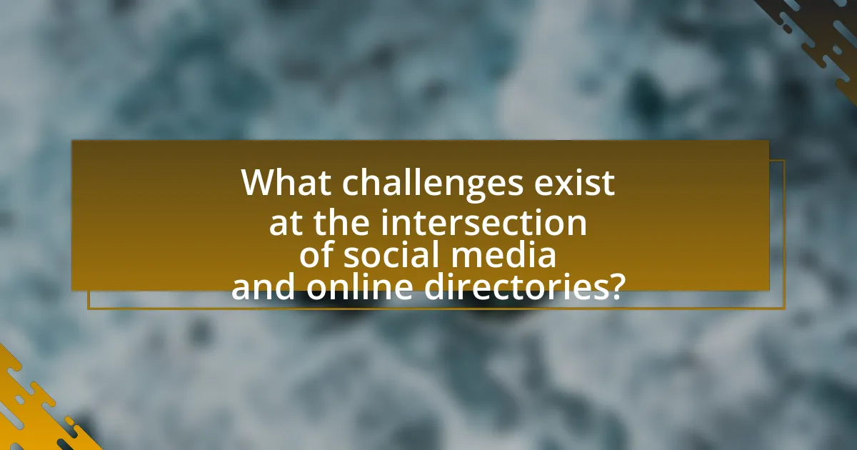 What challenges exist at the intersection of social media and online directories?