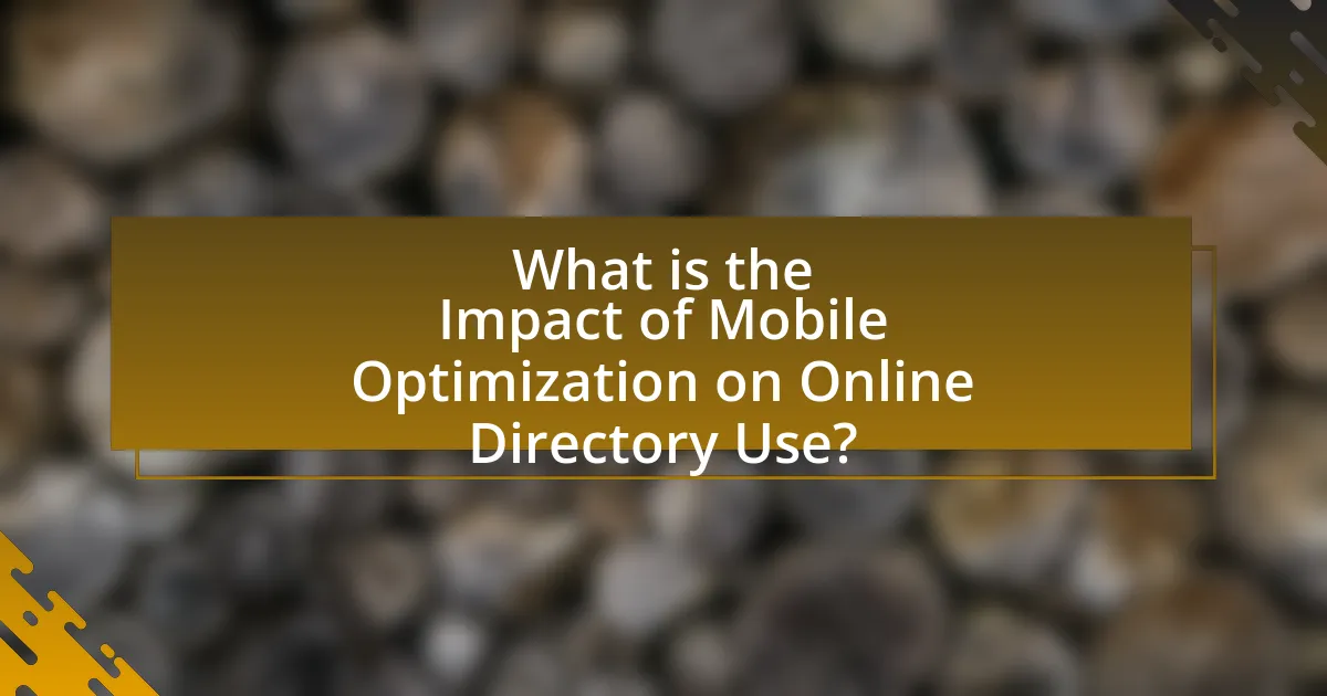 What is the Impact of Mobile Optimization on Online Directory Use?