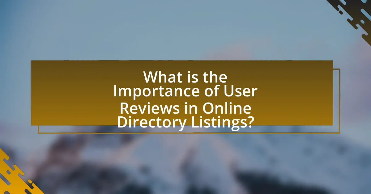 What is the Importance of User Reviews in Online Directory Listings?